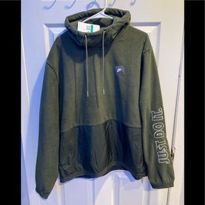 Nike Pro Therma-FIT Fleece Just Do It Hoodie Men's XL Green DD6291-355 NWT